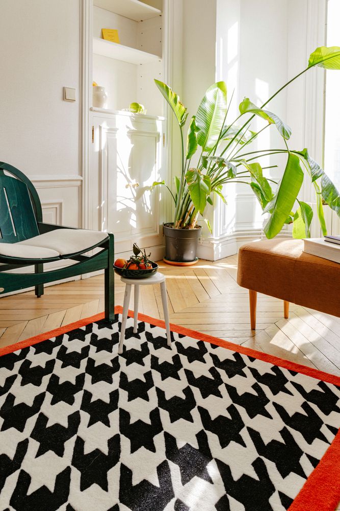 Tapis design - Tapis Pied de poule en laine tuftée - COLORTHERAPIS