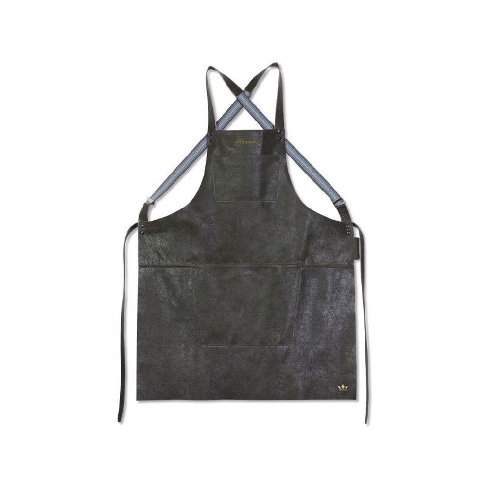 Aprons - TABLIER À BRETELLES SUSPENDER EN CUIR CLASSIC NOIR - DUTCHDELUXES INTERNATIONAL BV
