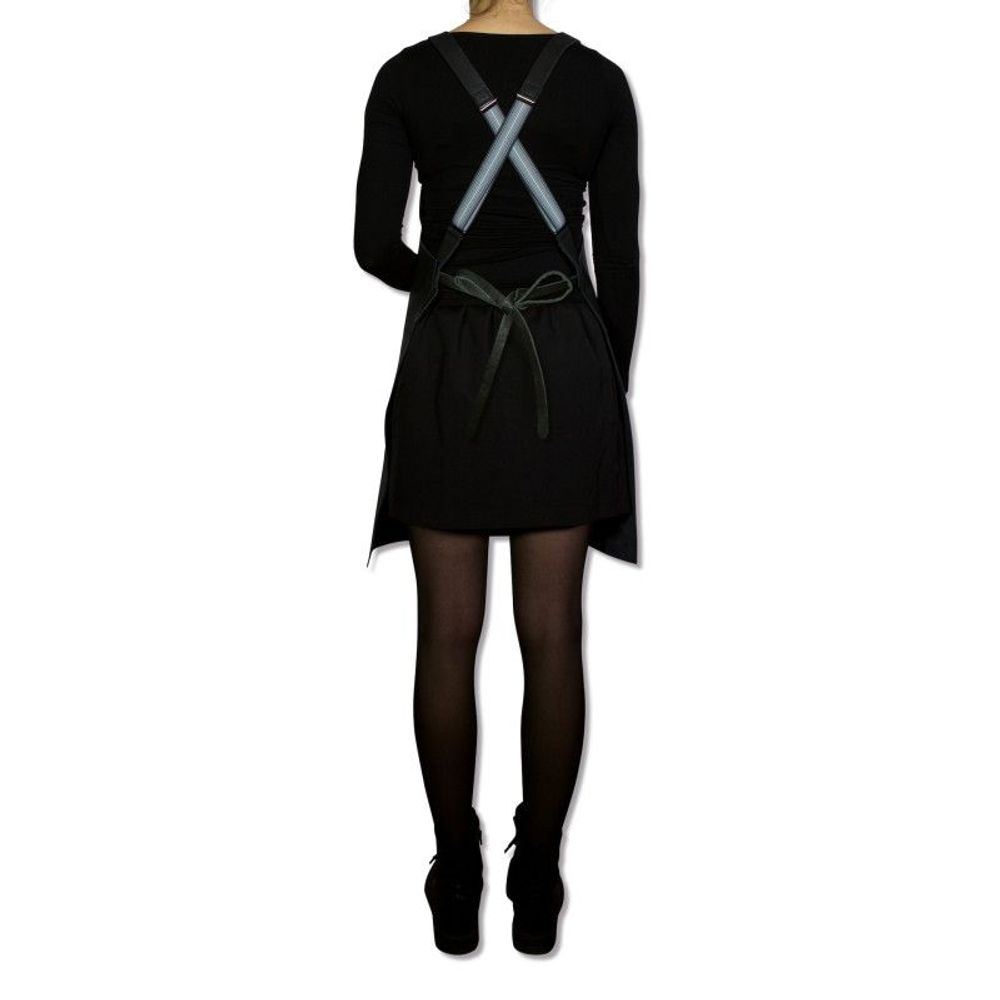 Aprons - TABLIER À BRETELLES SUSPENDER EN CUIR CLASSIC NOIR - DUTCHDELUXES INTERNATIONAL BV