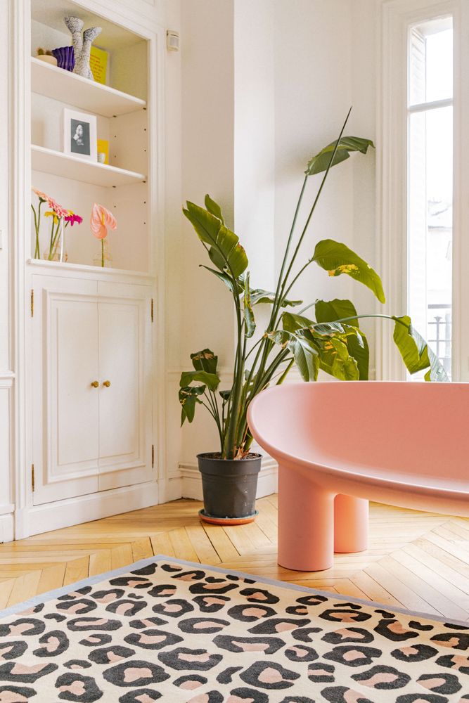 Design carpets - Blue Leopard Tufted Wool Rug - COLORTHERAPIS