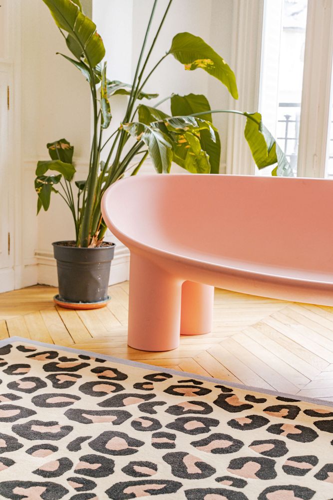 Design carpets - Blue Leopard Tufted Wool Rug - COLORTHERAPIS