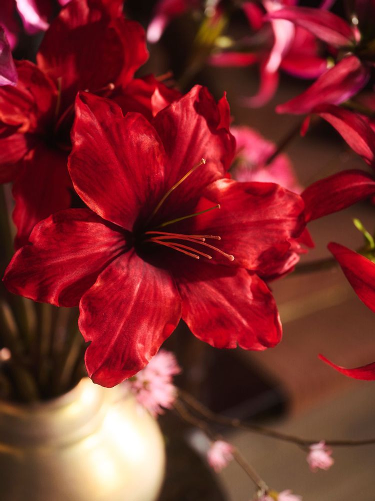 Floral decoration - Artificial Amaryllis - SILK-KA