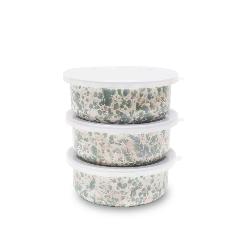 Bowls - Catalina Enamelware 3-pc Storage Bowl Set - CROW CANYON HOME