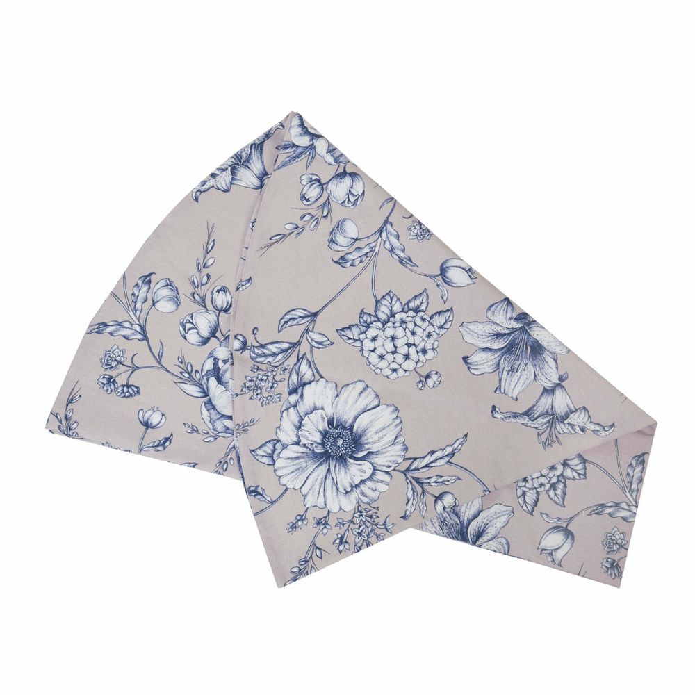 Table linen - Tablecloth Blossom Blue round - ⌀ 160 cm - ROSEBERRY HOME