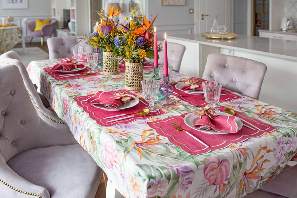 Linge de table textile - Nappe de table Bird of Paradise - 130 cm x 300 cm - ROSEBERRY HOME