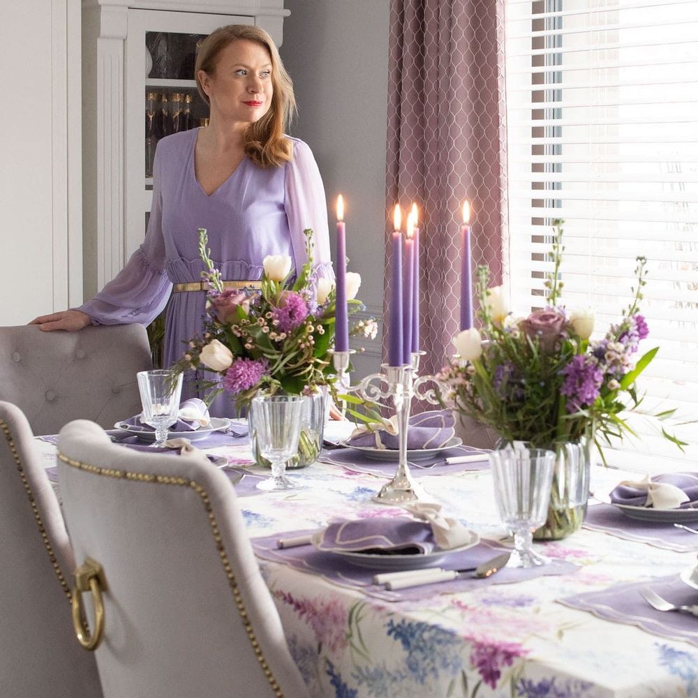 Linge de table textile - Nappe de table Gillyflower - 130 cm x 250 cm - ROSEBERRY HOME