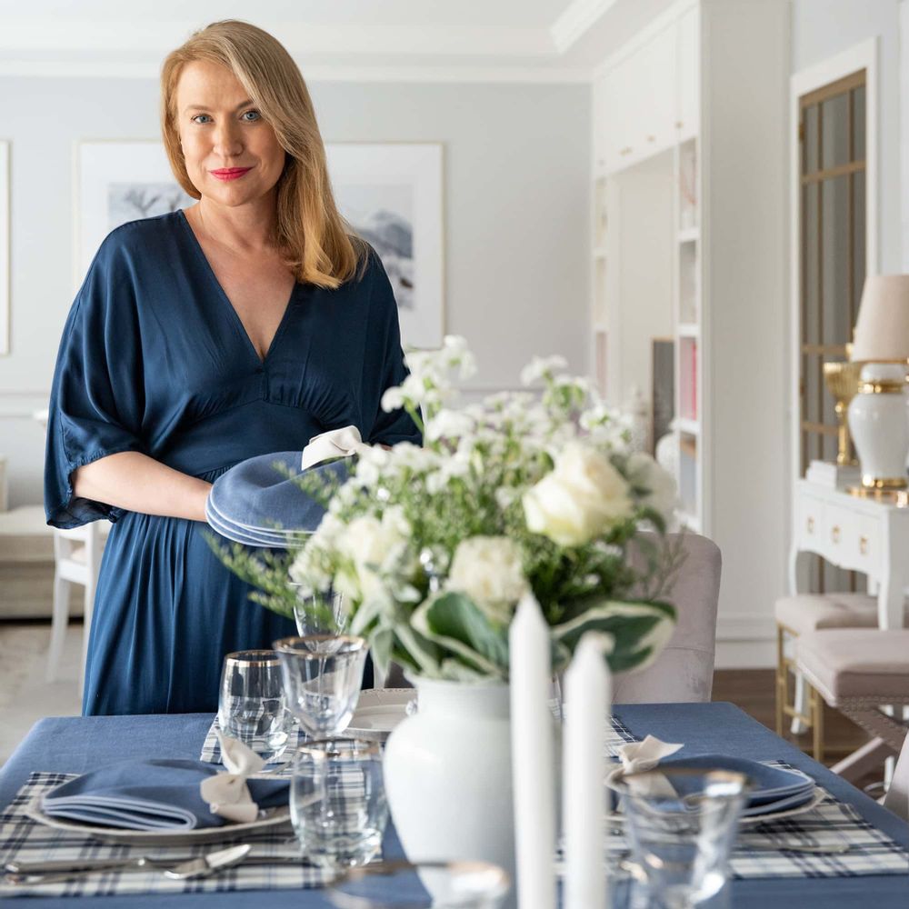 Linge de table textile - Nappe de table Royal Blue - 150 cm x 300 cm - ROSEBERRY HOME