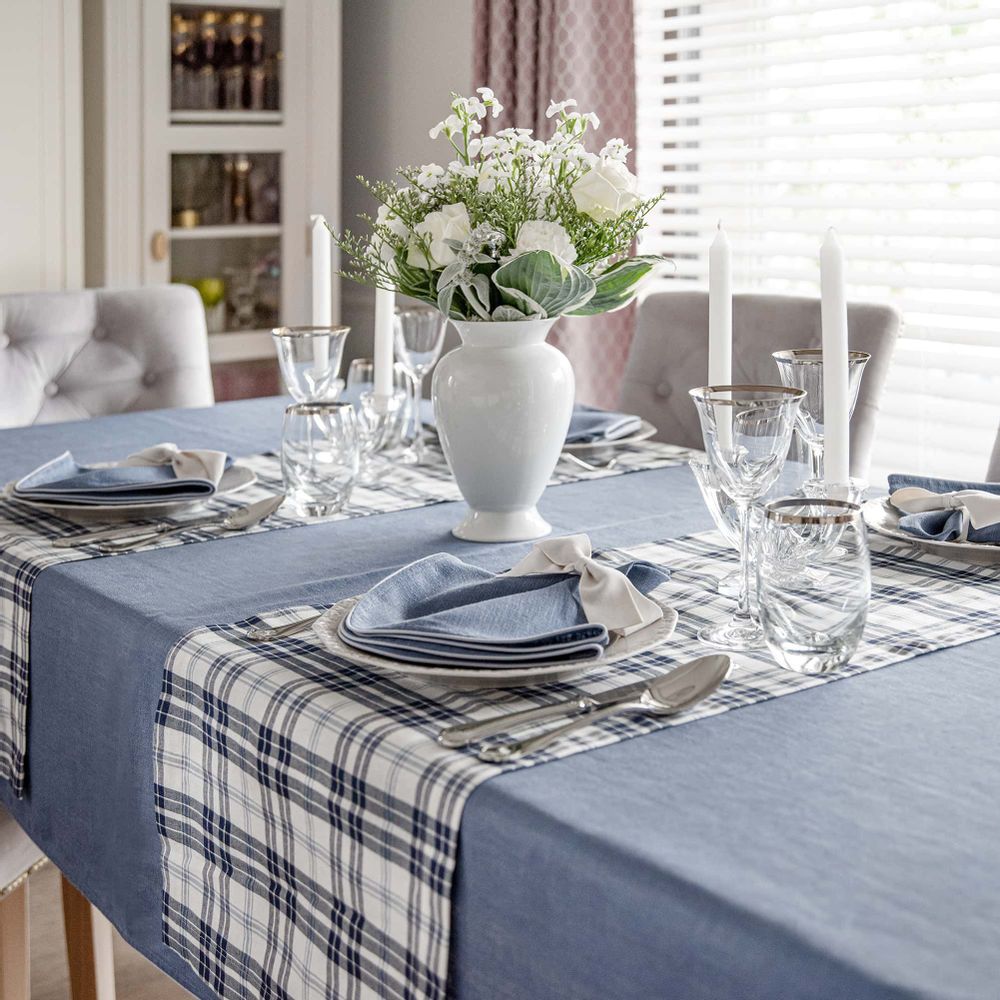 Linge de table textile - Nappe de table Royal Blue - 150 cm x 300 cm - ROSEBERRY HOME
