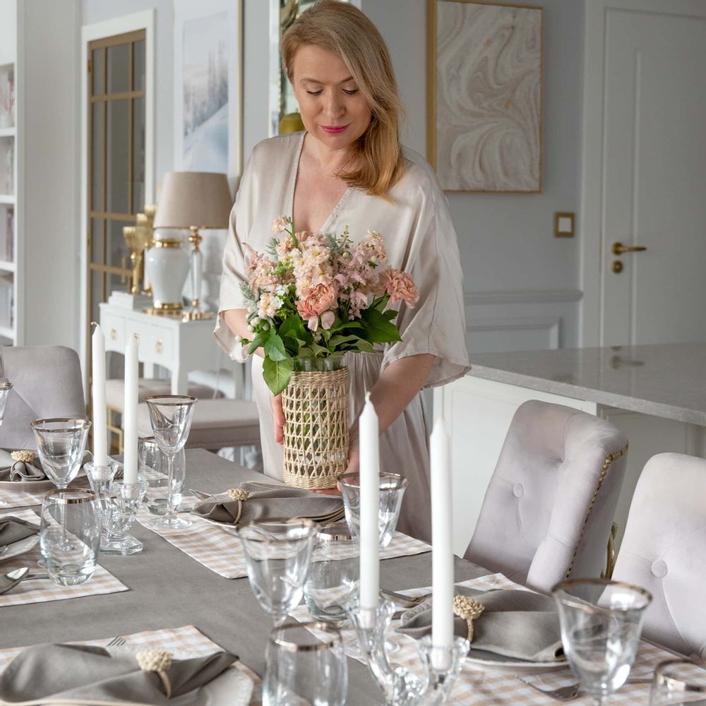 Linge de table textile - Nappe de table Royal Fango - 150 cm x 250 cm - ROSEBERRY HOME
