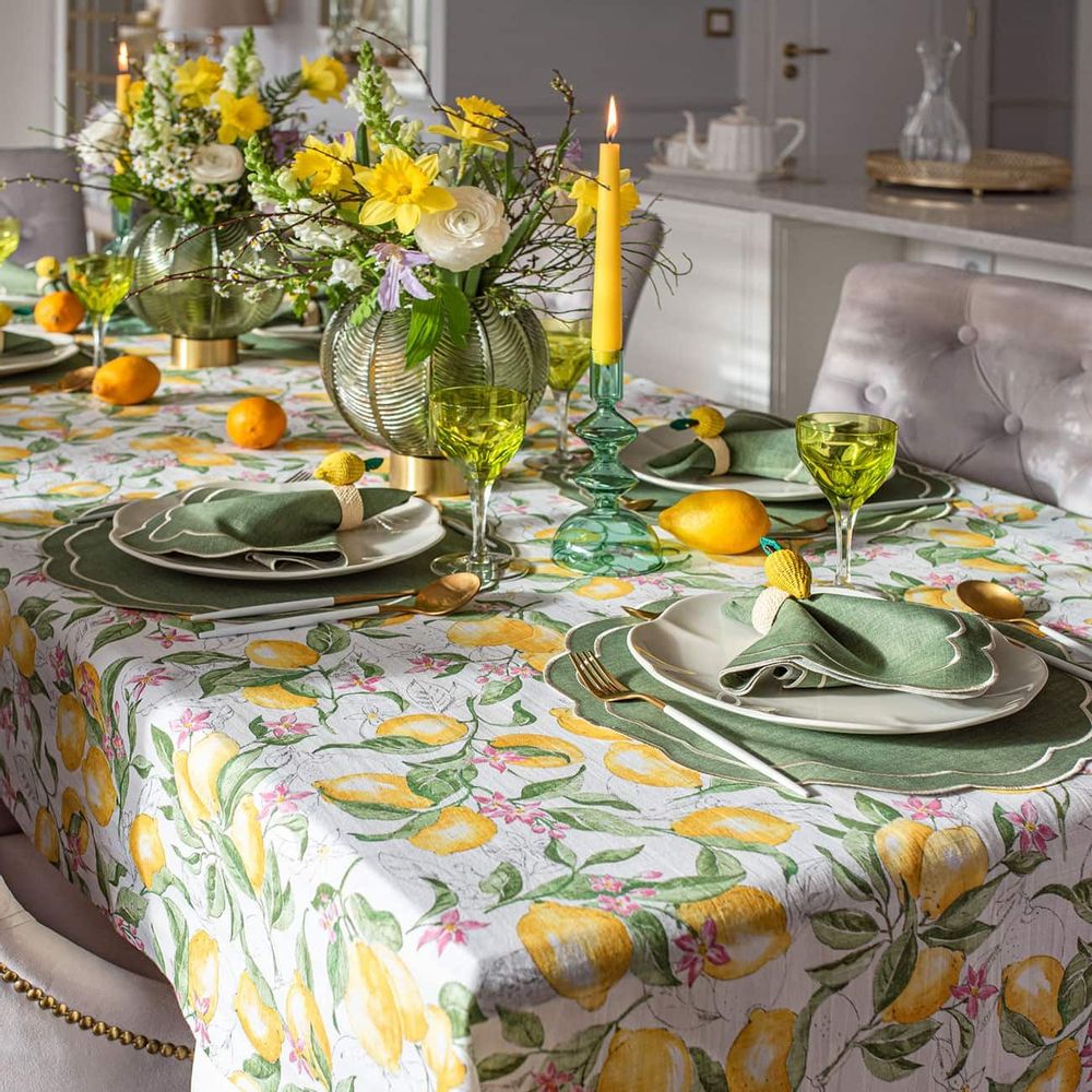 Linge de table textile - Nappe de table Lemonade - 130 cm x 300 cm - ROSEBERRY HOME
