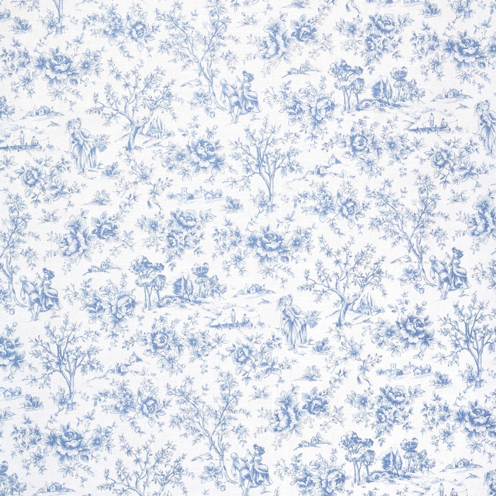 Linge de table textile - Nappe de table Toile de Jouy Blue - 140 cm x 250 cm - ROSEBERRY HOME