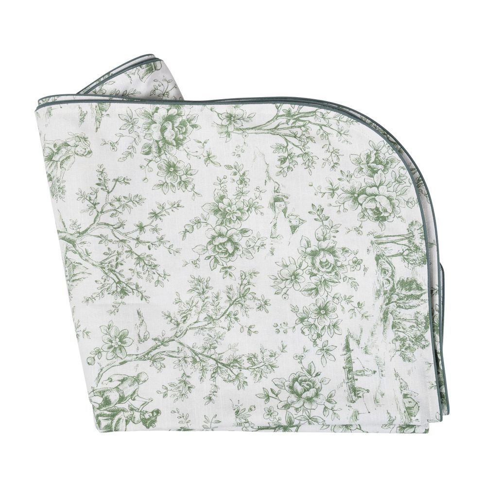 Table linen - Tablecloth Toile de Jouy Green - 140 cm x 300 cm - ROSEBERRY HOME