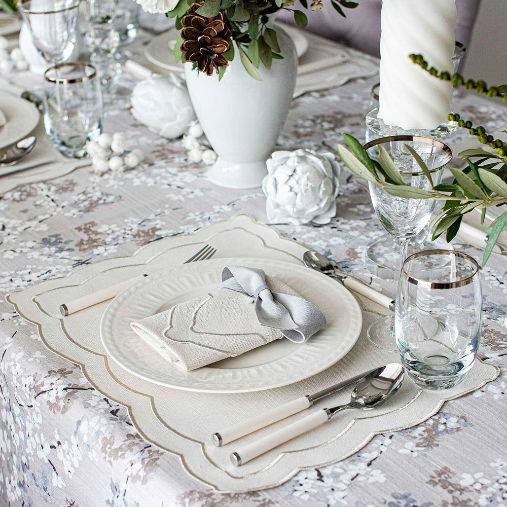 Linge de table textile - Arcs de velours Gray Bows - 6 pièces - ROSEBERRY HOME