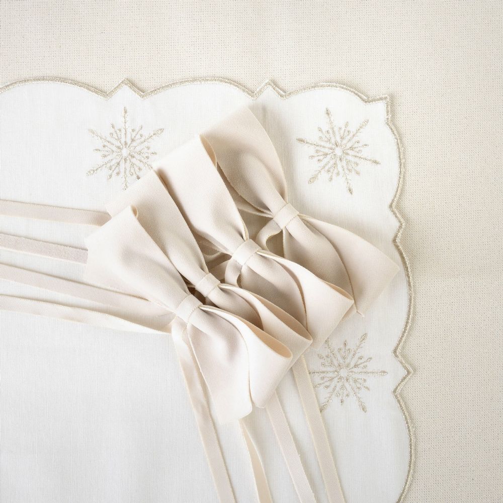 Table linen - Velvet bows Alabaster Bows - 4 pieces - ROSEBERRY HOME