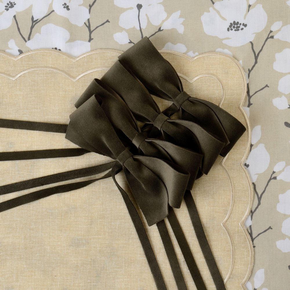 Linge de table textile - Arcs de velours Brown Bows - 6 pièces - ROSEBERRY HOME