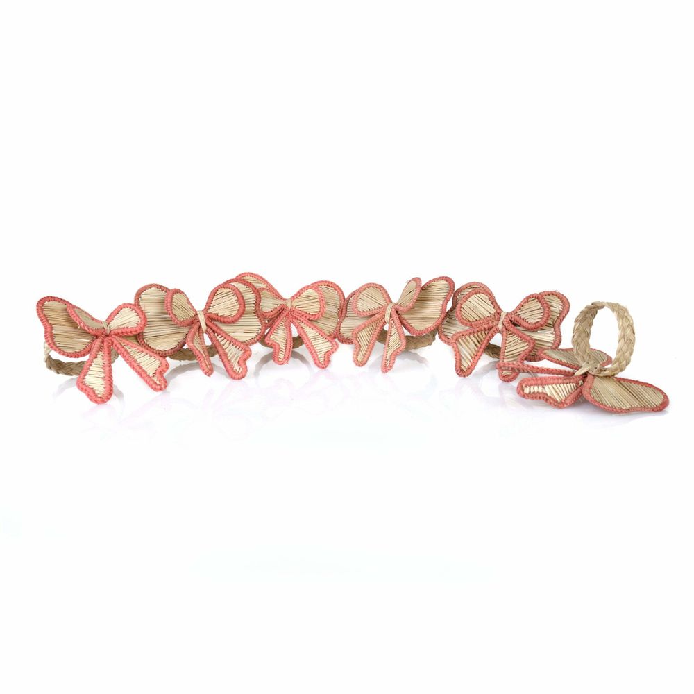 Linge de table textile - Ronds de serviette Pink Bows - 6 pièces - ROSEBERRY HOME