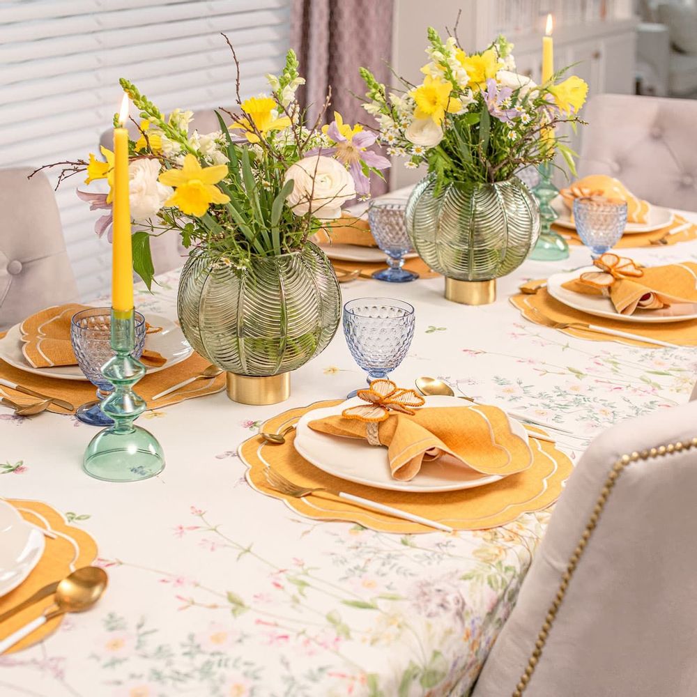 Table linen - Napkin rings Yellow Bows - 4 pieces - ROSEBERRY HOME