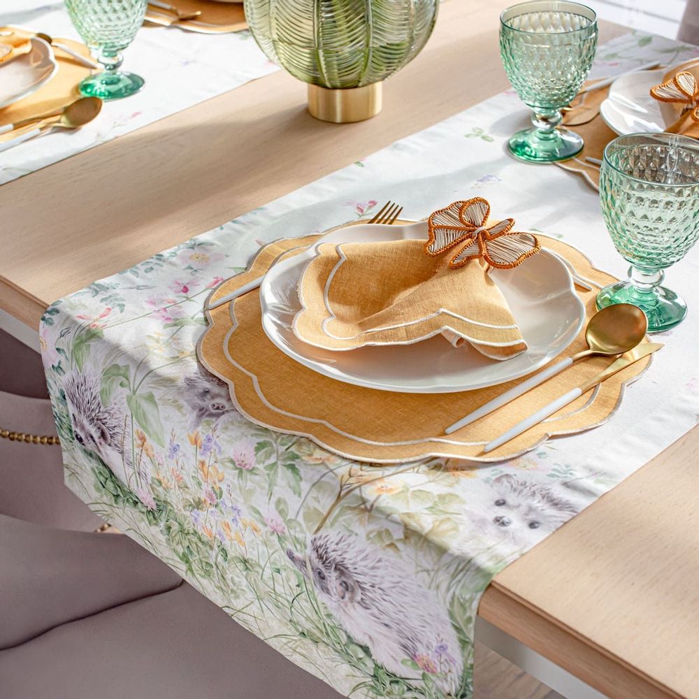 Table linen - Napkin rings Yellow Bows - 4 pieces - ROSEBERRY HOME