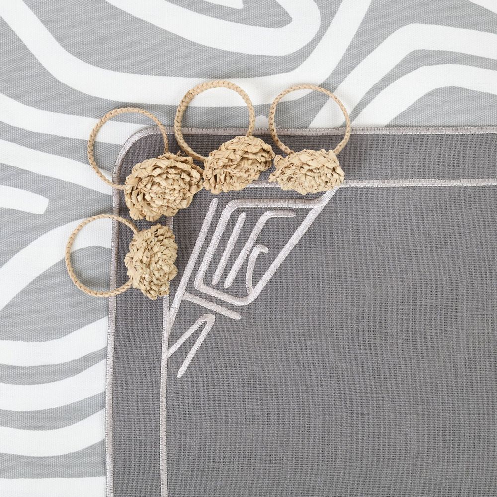 Table linen - Napkin rings Beige Flower Rings - 4 pieces - ROSEBERRY HOME