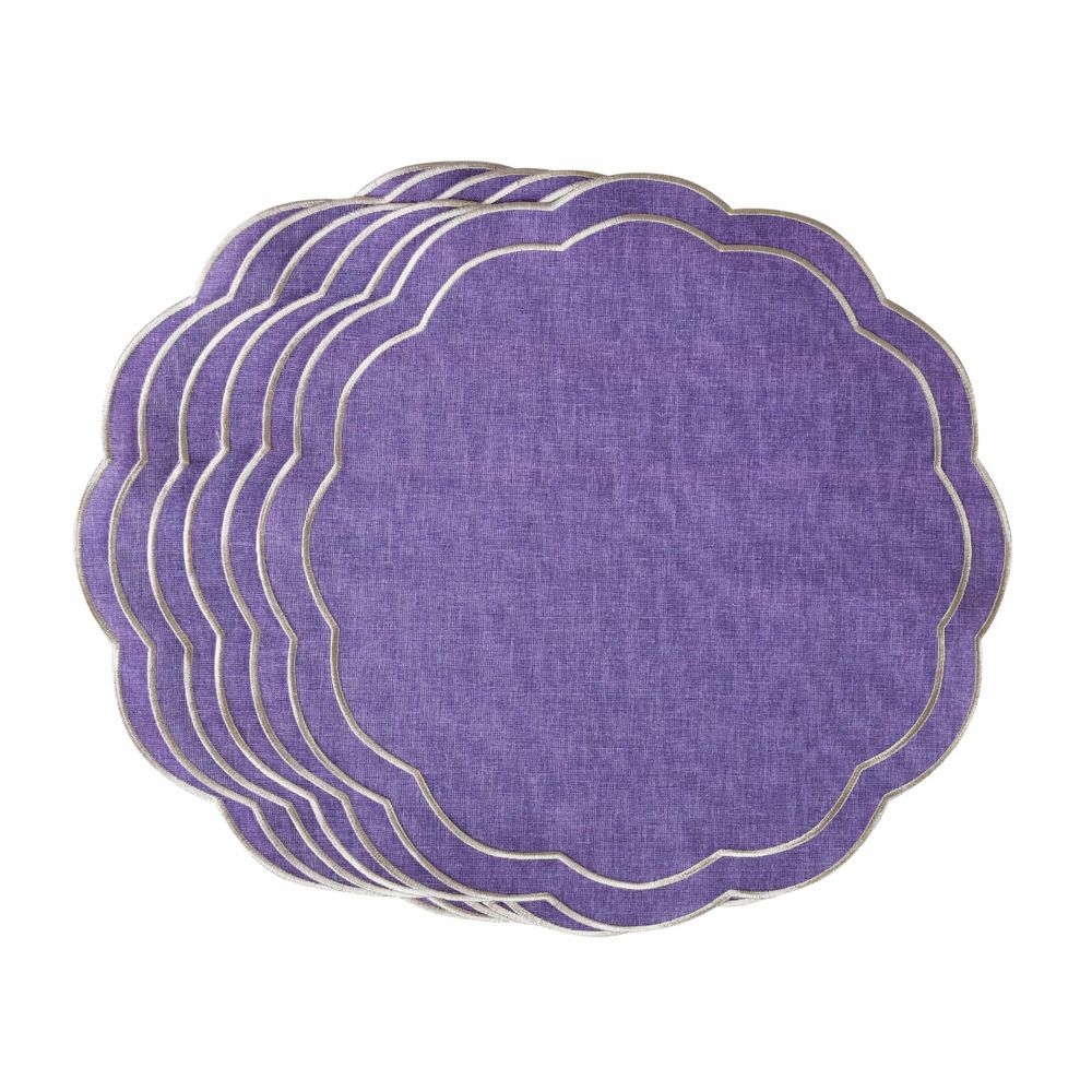 Linge de table textile - Brodé Sets de table Yellow Petali - 6 pièces - ROSEBERRY HOME