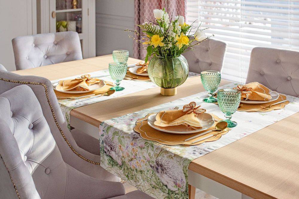 Linge de table textile - Brodé Sets de table Yellow Petali - 6 pièces - ROSEBERRY HOME