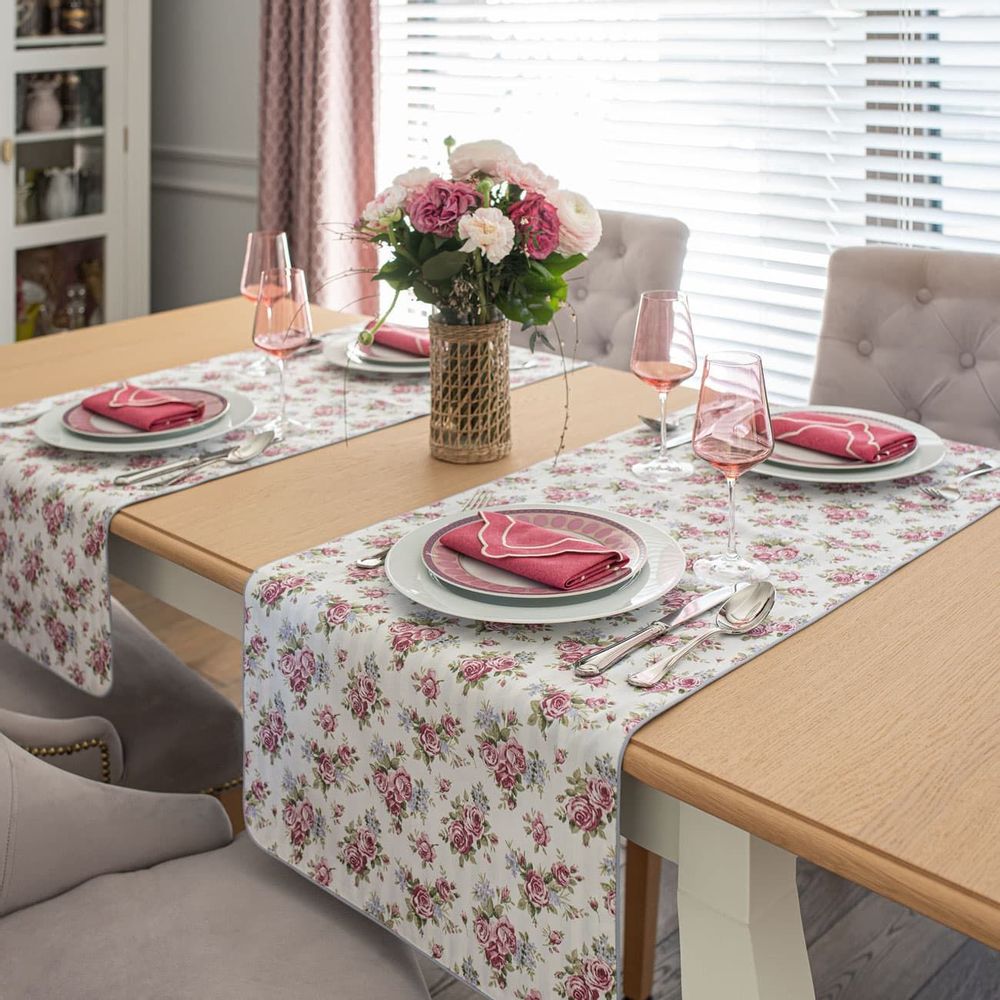 Table linen - Runner dwustronny Rose Garden & Stripes - ROSEBERRY HOME