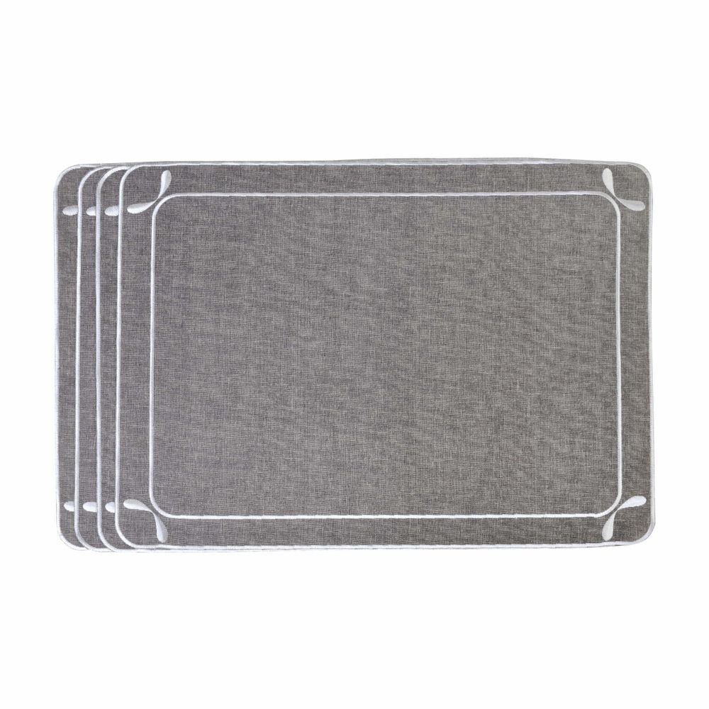 Linge de table textile - Brodé Sets de table Dragonfly - 4 pièces - ROSEBERRY HOME