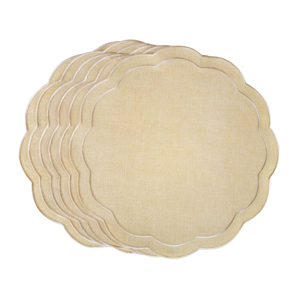 Linge de table textile - Brodé Sets de table Beige Petali - 6 pièces - ROSEBERRY HOME