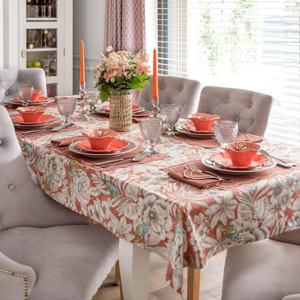 Sets de table - Brodé Sets de table Rust Onde - 6 pièces - ROSEBERRY HOME