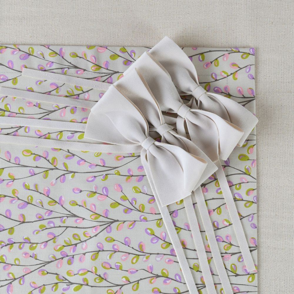Table linen - Acrylic coated placemats Purple Catkins - 6 pieces - ROSEBERRY HOME