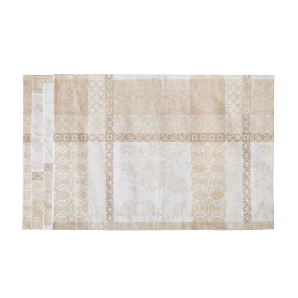 Linge de table textile - Acrylic coated Sets de table Beige Symphony - 6 pièces - ROSEBERRY HOME