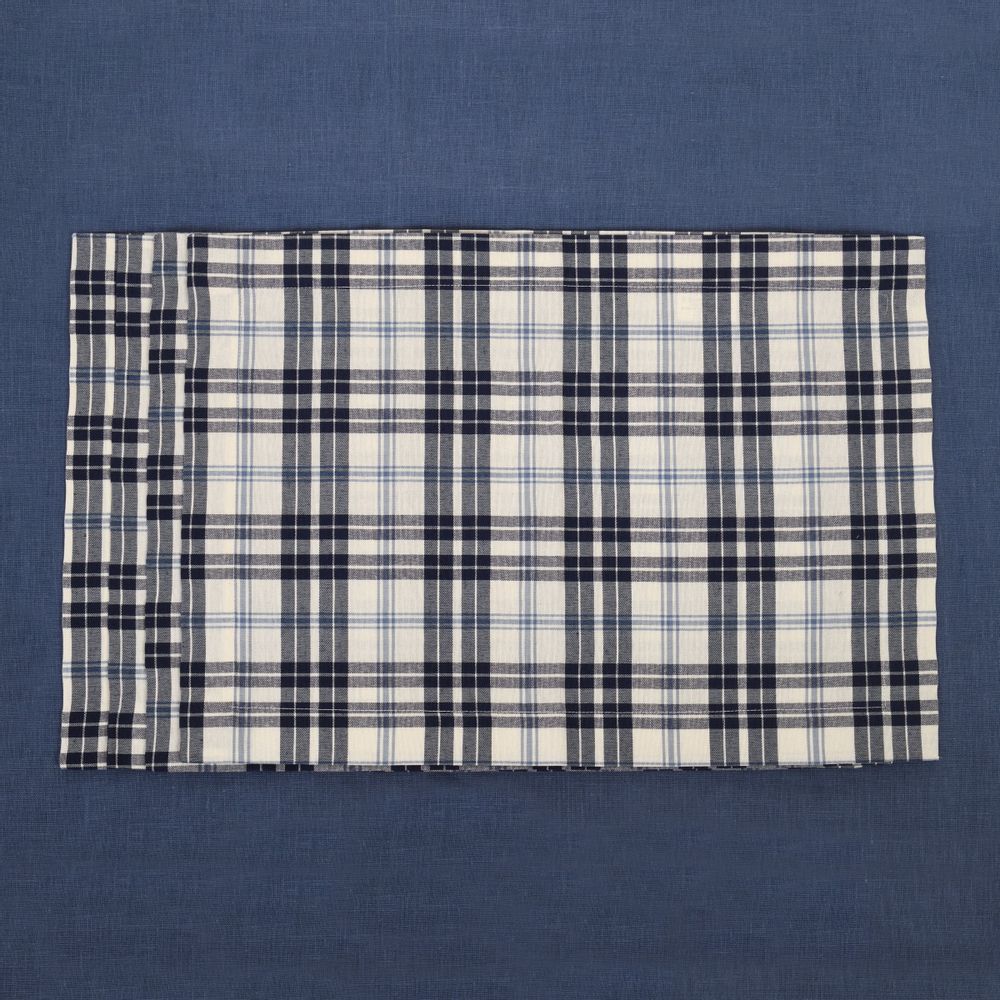 Table linen - Placemats Blue Plaid - 4 pieces - ROSEBERRY HOME
