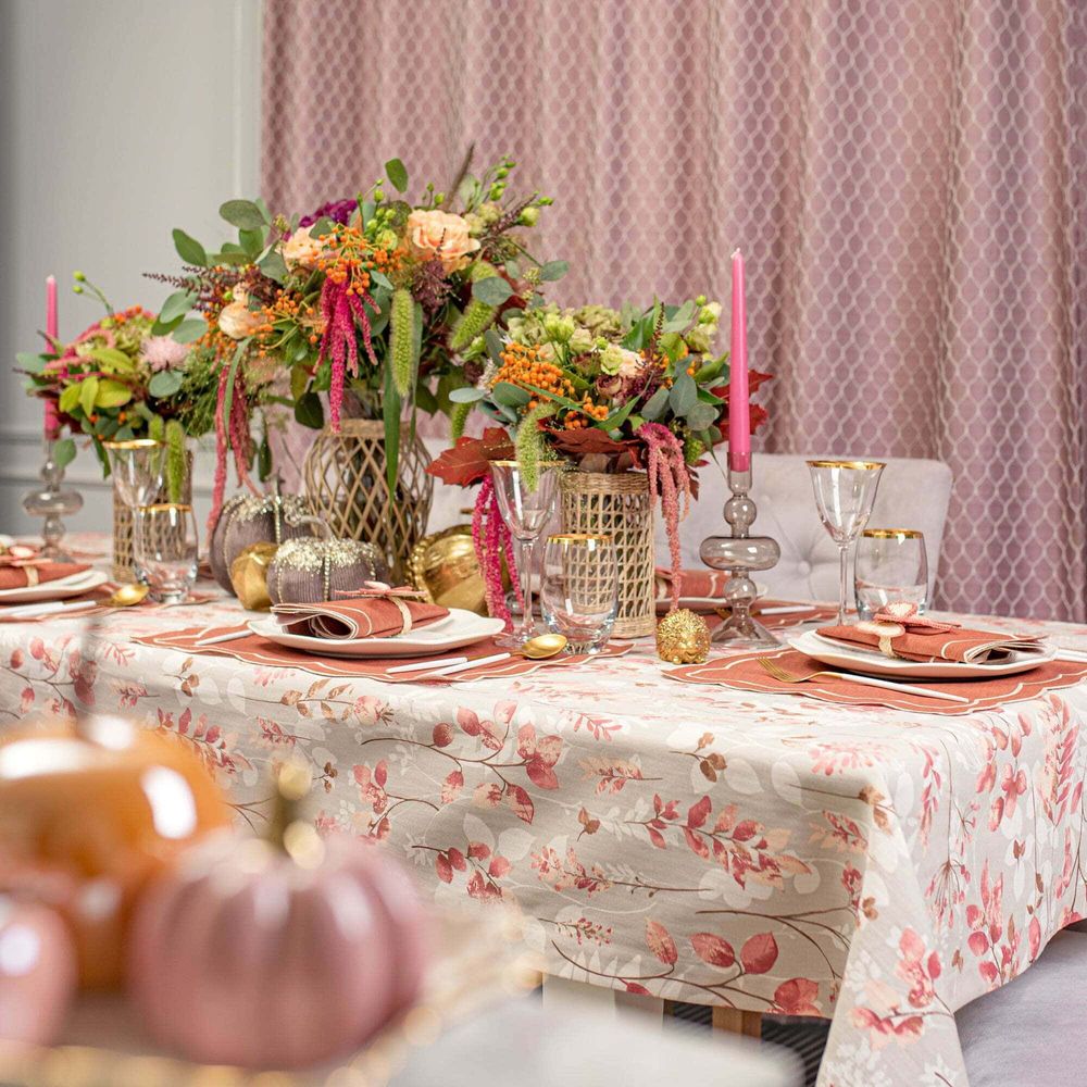 Linge de table textile - Brodé Serviette de tables Rust Onde - 6 pièces - ROSEBERRY HOME