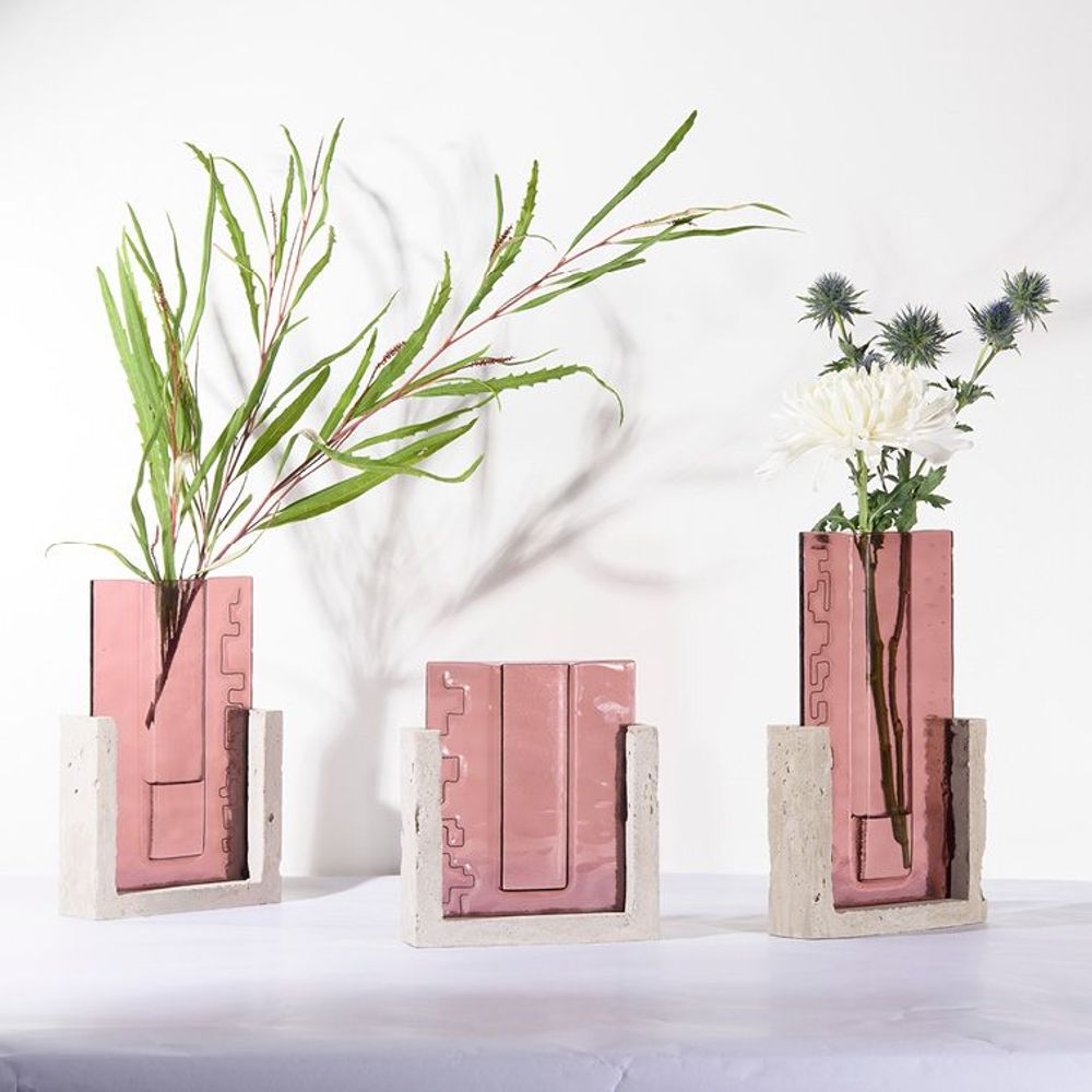 Art glass - Vase. RETBA. Triptych. Canopy Collection - AURORE BOUTER GLASS ART