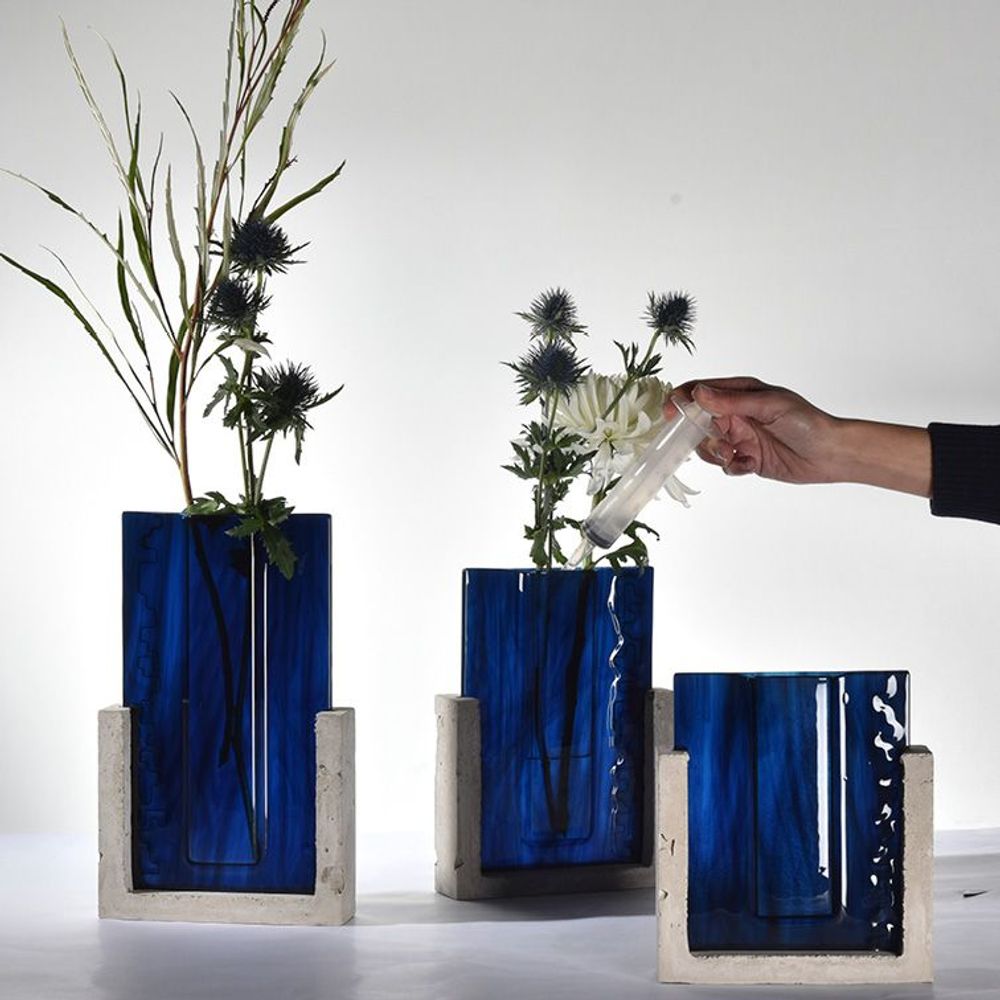 Verre d'art - Vase . ROARING FORTIES . Triptyque . Collection Canopée - AURORE BOUTER GLASS ART