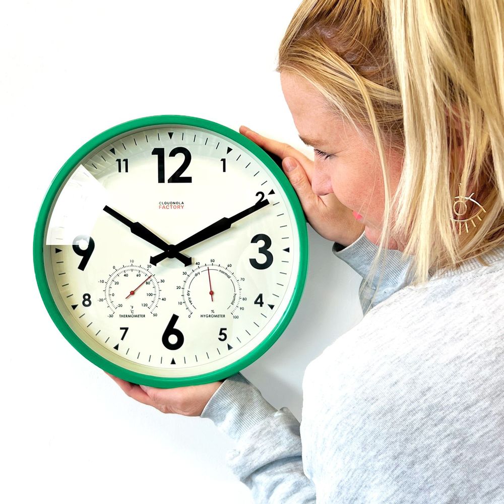 Outdoor decorative accessories - Weather-Resistant Outdoor Clock with Hygrometer + Temp - Diam 30 cm - CLOUDNOLA