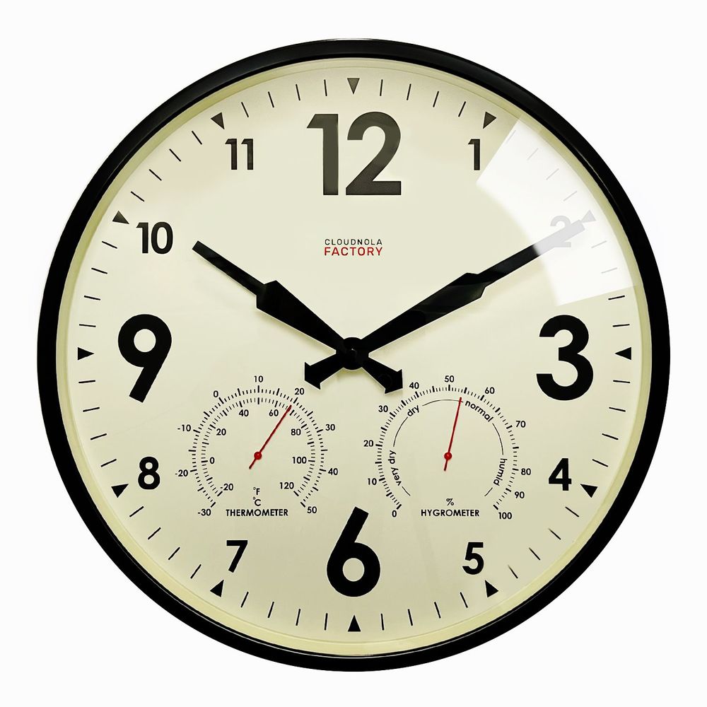 Outdoor decorative accessories - Weather-Resistant Outdoor Clock with Hygrometer + Temp - Diam 30 cm - CLOUDNOLA
