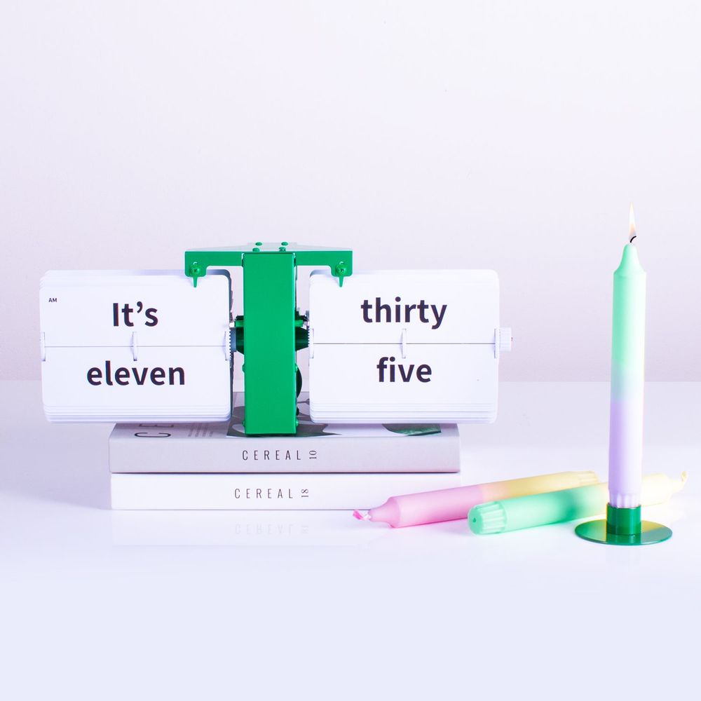 Clocks - MoMA Collection Flip Clocks in Yellow and Green - 37 x 14 x 9 cm - CLOUDNOLA