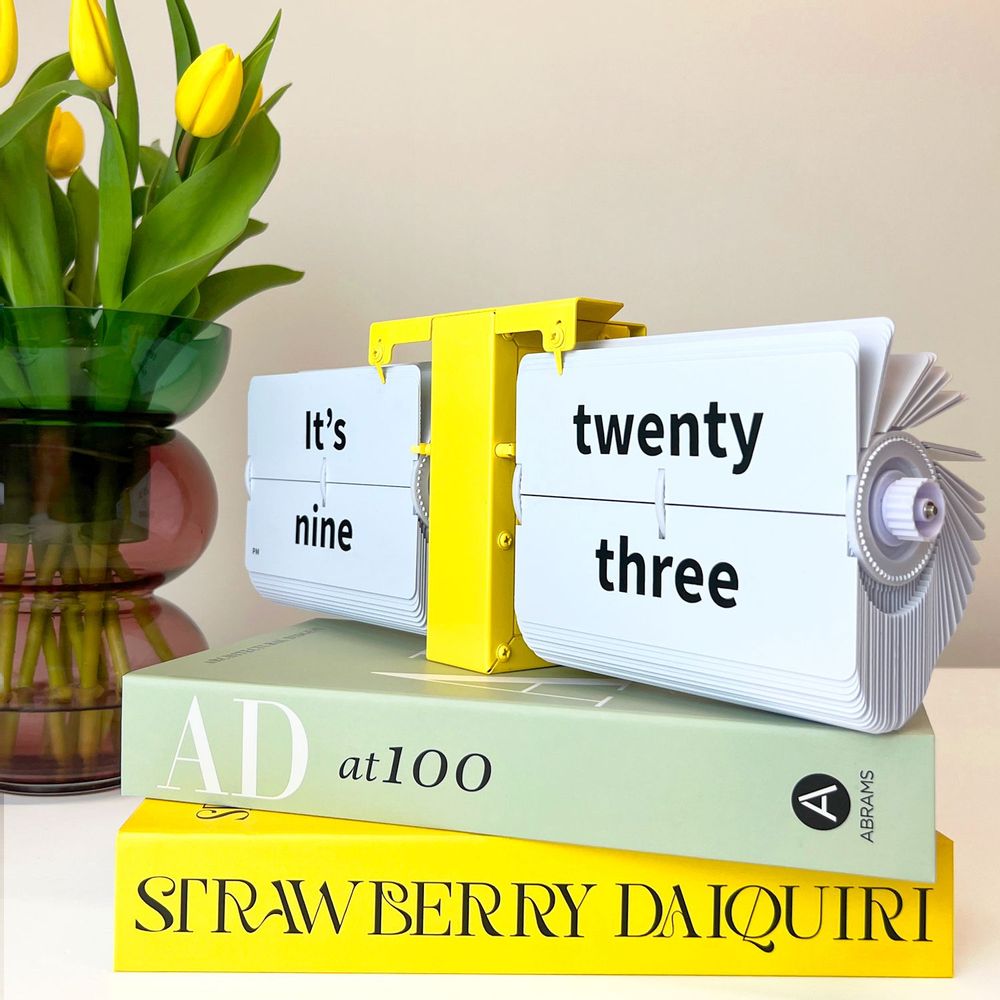Clocks - MoMA Collection Flip Clocks in Yellow and Green - 37 x 14 x 9 cm - CLOUDNOLA