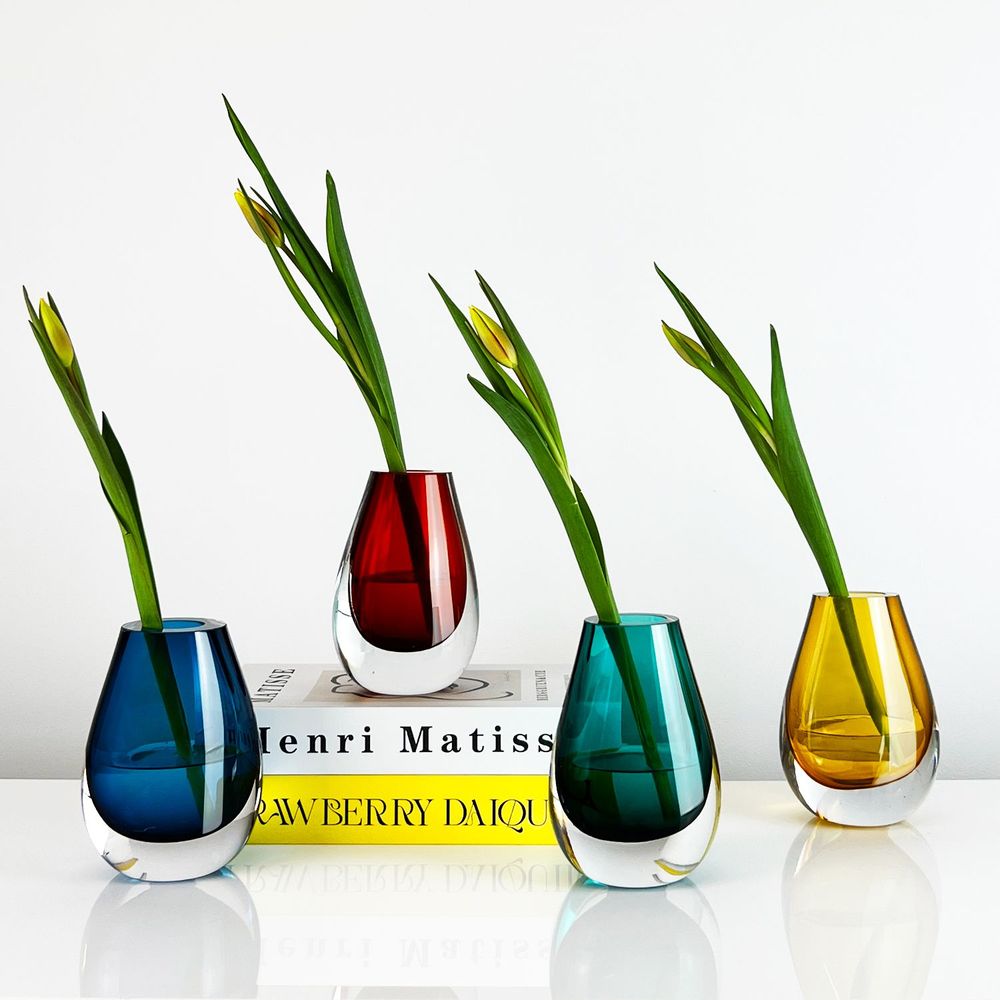 Vases - Elegant Drops: Cloudnola's Teardrop-shaped Vases - 15 x 11 x 8 cm - CLOUDNOLA