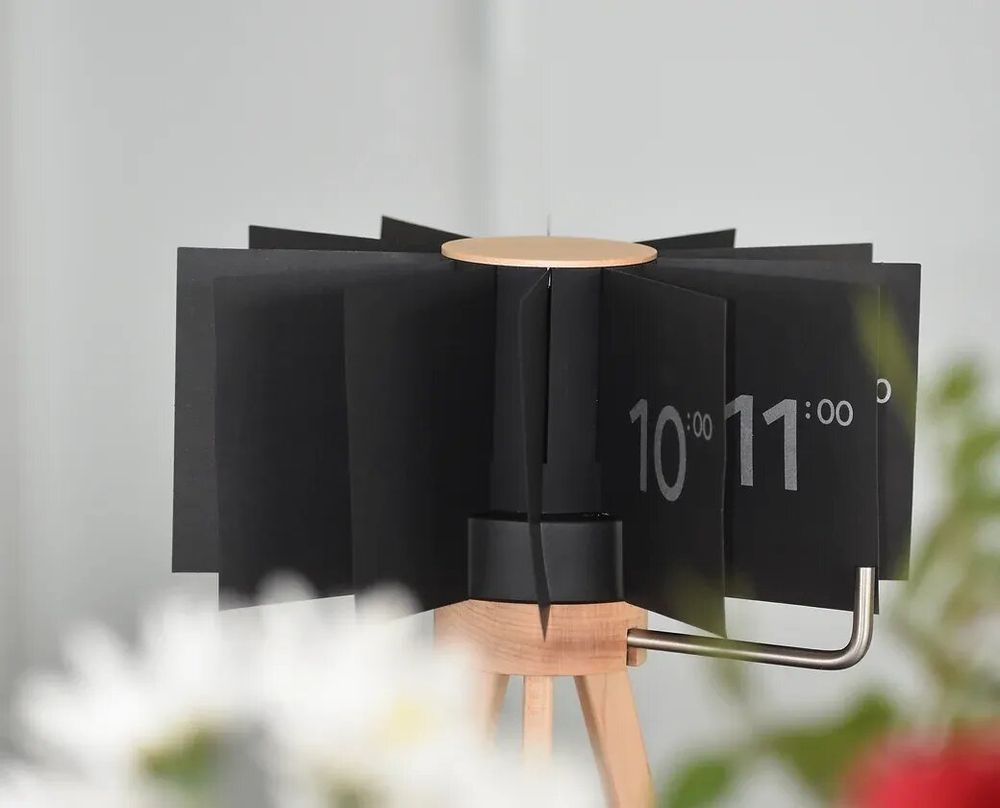 Clocks - Besonder NRH Standing Clock Mini - Hourly Slow Rotating Wooden Design - BEAMALEVICH