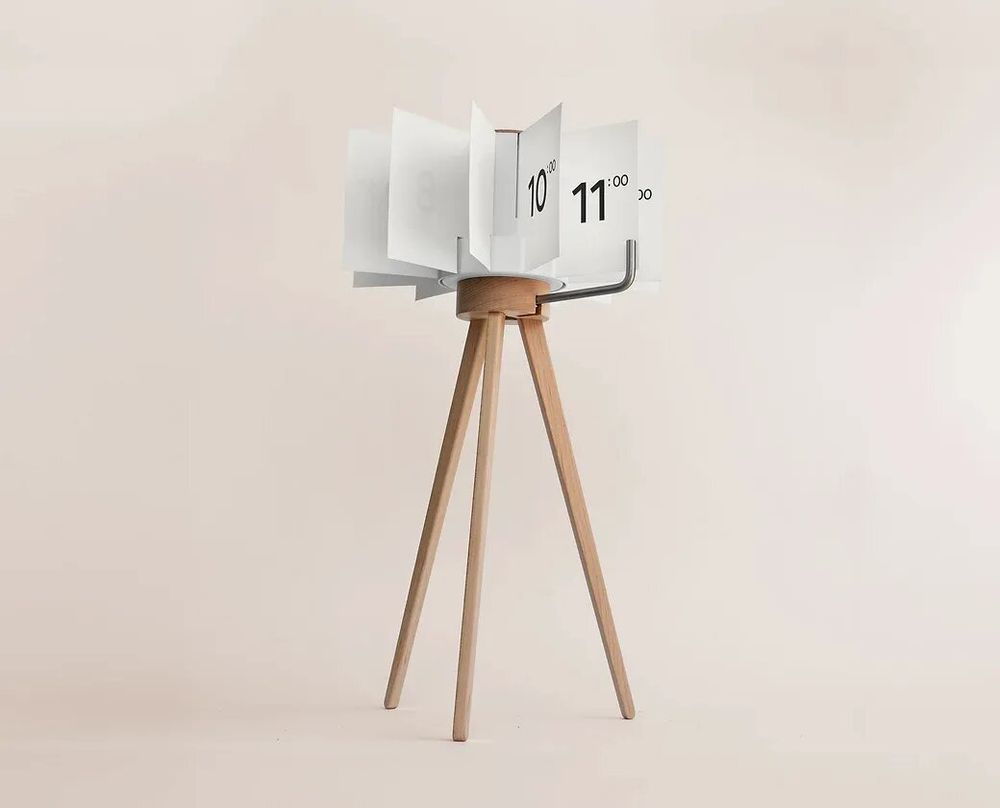 Clocks - Besonder NRH Standing Clock Mini - Hourly Slow Rotating Wooden Design - BEAMALEVICH