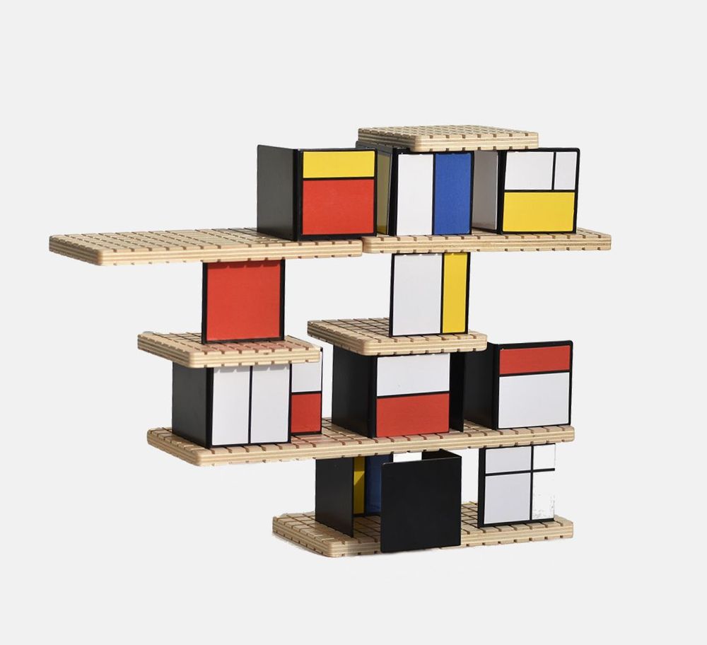 Decorative objects - HOUSE of Mondrian Construction Toy - Wood, Metal & Magnets - BEAMALEVICH