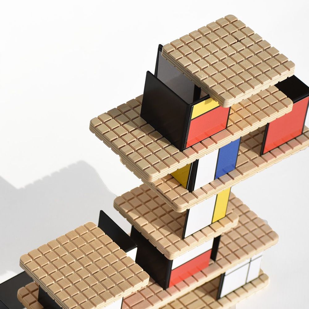 Decorative objects - HOUSE of Mondrian Construction Toy - Wood, Metal & Magnets - BEAMALEVICH