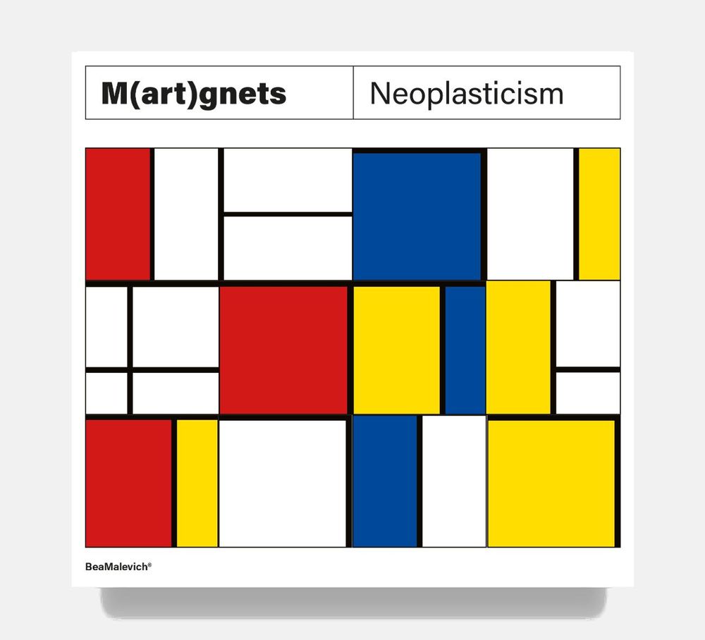 Objets de décoration - Aimants artistiques réfrigérateur Neoplasticism Mondrian - 12 pièces - BEAMALEVICH