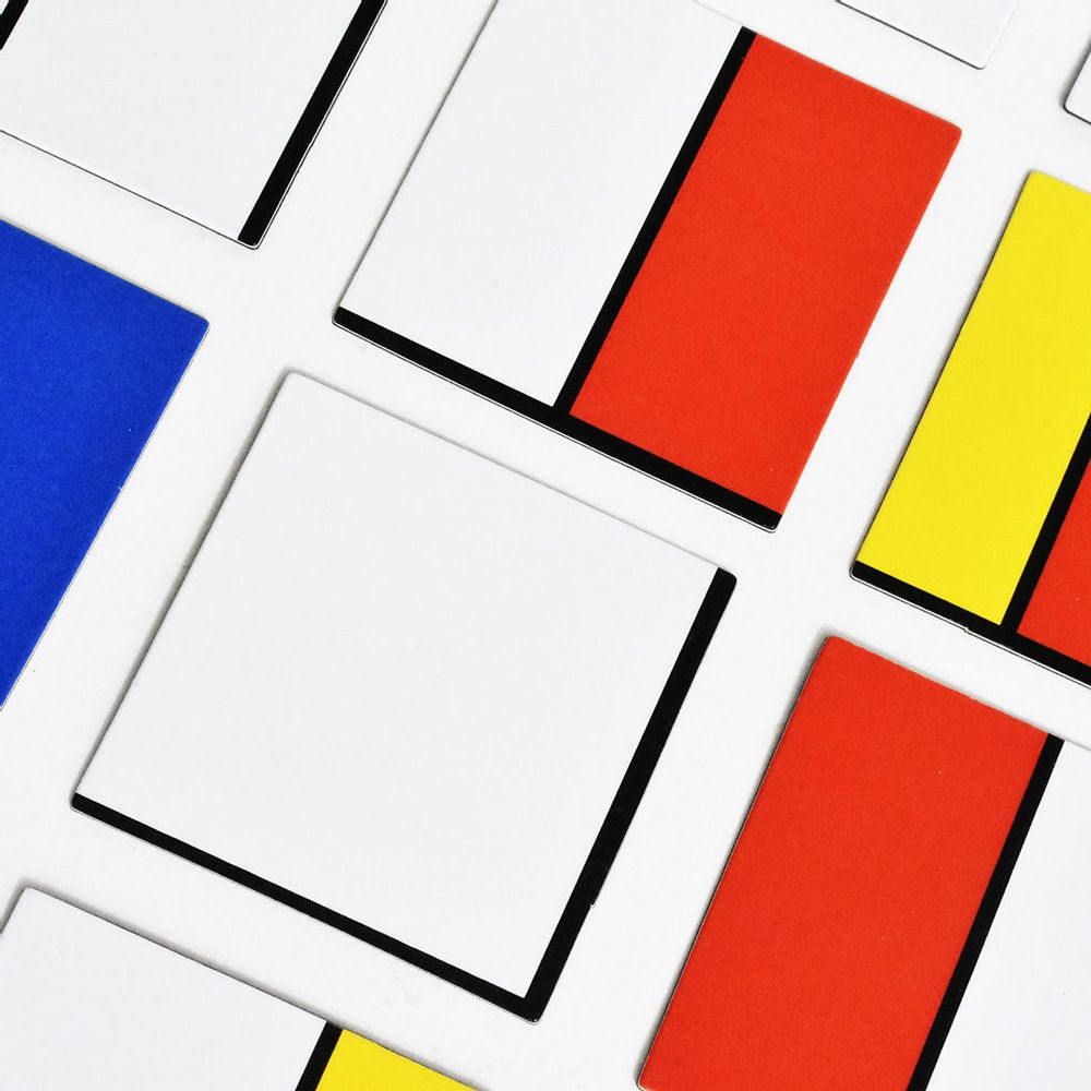 Objets de décoration - Aimants artistiques réfrigérateur Neoplasticism Mondrian - 12 pièces - BEAMALEVICH