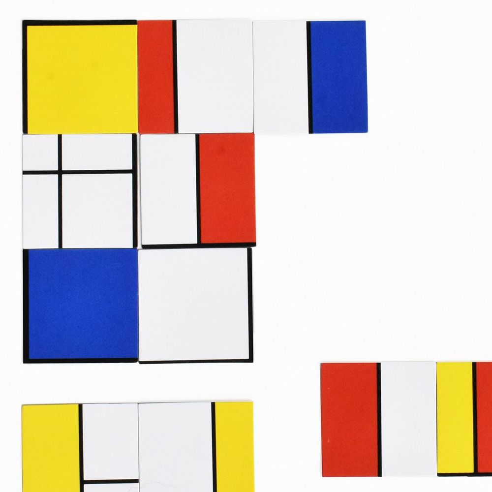 Objets de décoration - Aimants artistiques réfrigérateur Neoplasticism Mondrian - 12 pièces - BEAMALEVICH