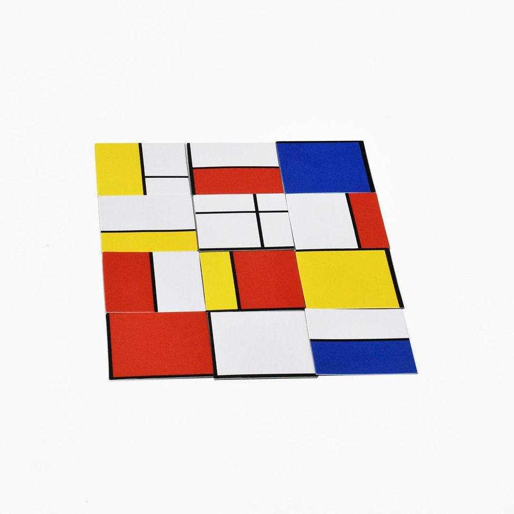 Objets de décoration - Aimants artistiques réfrigérateur Neoplasticism Mondrian - 12 pièces - BEAMALEVICH