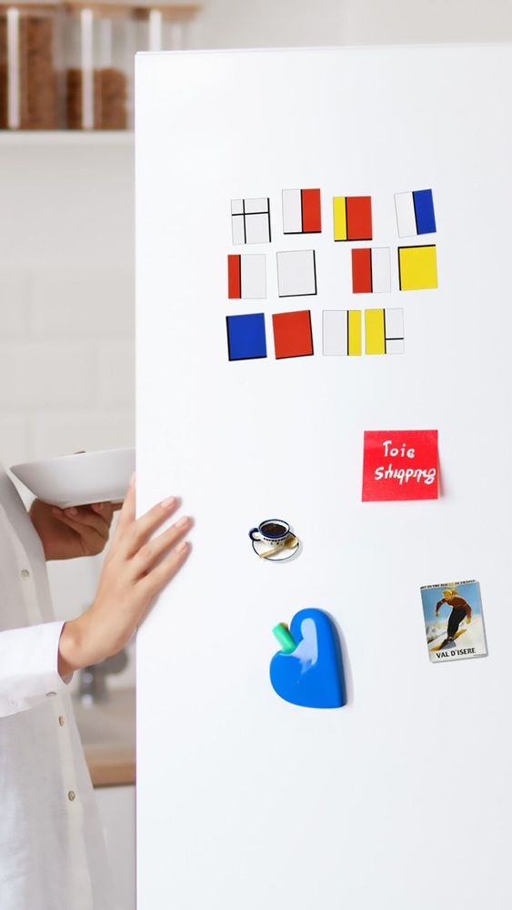 Objets de décoration - Aimants artistiques réfrigérateur Neoplasticism Mondrian - 12 pièces - BEAMALEVICH
