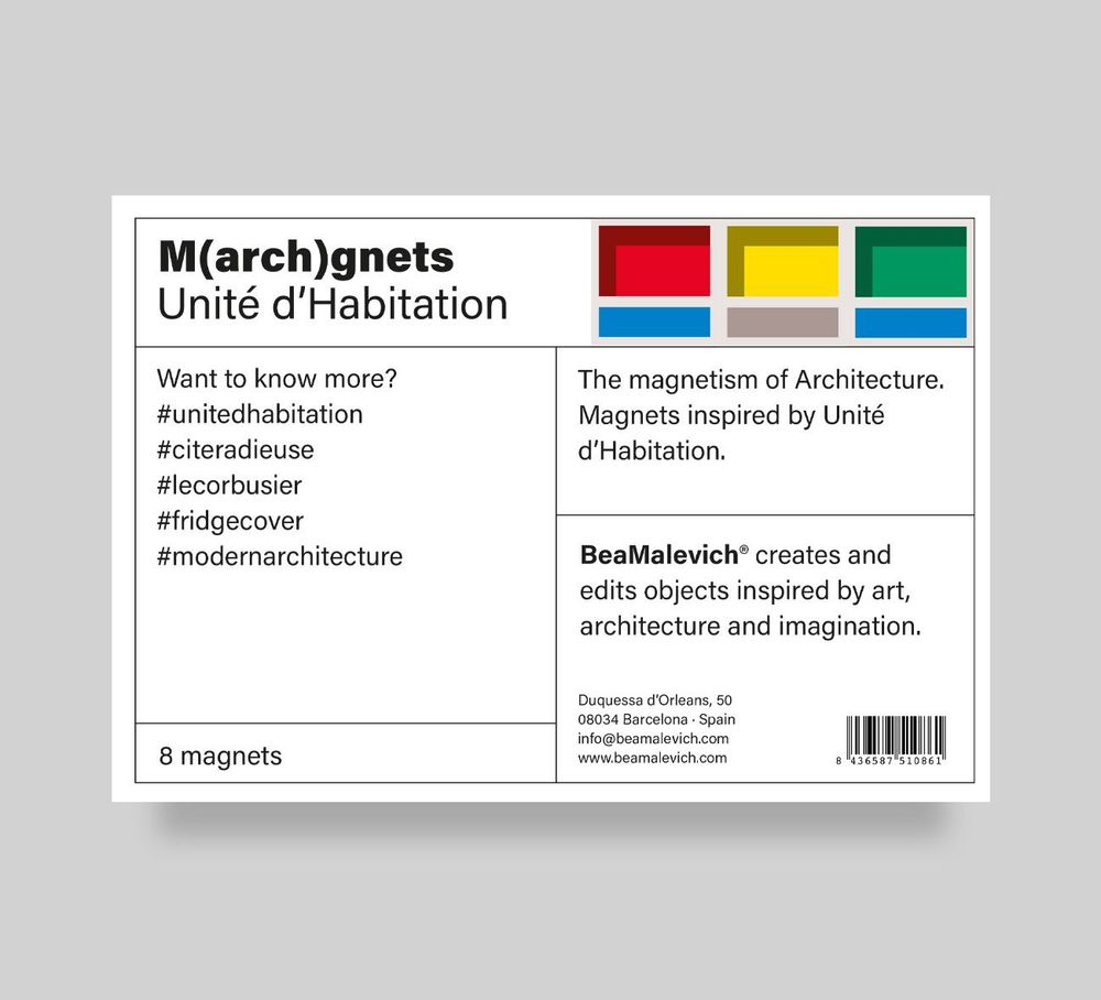 Decorative objects - Unité d'Habitation Façade Architecture Fridge Magnets - Pack of 8+8 - BEAMALEVICH